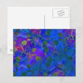Carte Postale Floral bleu Abstrait (Devant / Derrière)