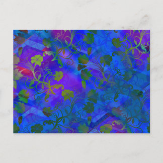 Carte Postale Floral bleu Abstrait