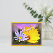 Carte Postale Floral bleu et jaune (Debout devant)