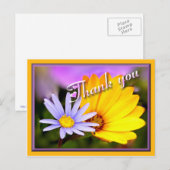 Carte Postale Floral bleu et jaune (Devant / Derrière)