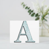 Carte Postale Floral bleu Imprimer Un monogramme initiales Cadea (Debout devant)