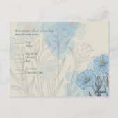 Carte Postale Floral bleu moderne Mariage Abstrait RSVP (Dos)