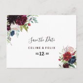 Carte Postale Floral Blush de la marine bourguignonne moderne Sa (Devant)