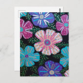 Carte Postale Floral bohème coloré (Devant / Derrière)