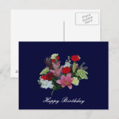 Carte Postale Floral Bouquet heureux anniversaire (Devant / Derrière)