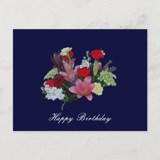 Carte Postale Floral Bouquet heureux anniversaire (Devant)