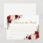 Carte Postale Floral Bourgogne Gold Fête des mariées Conseils Ca (Devant / Derrière)