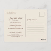 Carte Postale Floral Burnt Orange Rust Terracotta Enregistrer la (Dos)