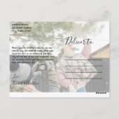 Carte Postale Floral Chic Our First Christmas 4 Photo Collage (Dos)