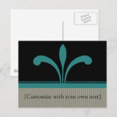 Carte postale Floral Chic, Turquoise (Devant / Derrière)