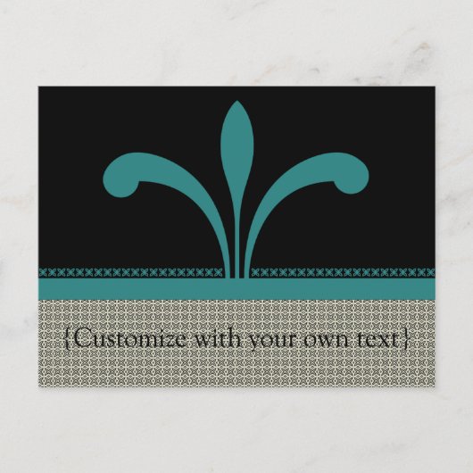 Carte postale Floral Chic, Turquoise (Devant)