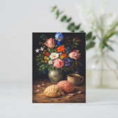 Carte Postale Floral Concha Still Life Art Postcard (Debout devant)