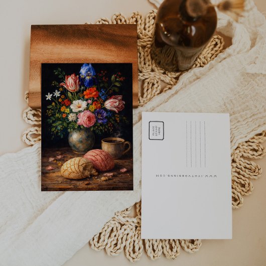 Carte Postale Floral Concha Still Life Art Postcard