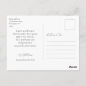 Carte Postale Floral Dusty Blue Hydrangea Mariage Merci (Dos)