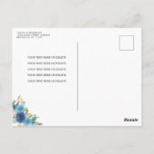 Carte Postale Floral Dusty Blue Silver Glam Princesse Quinceaner (Dos)