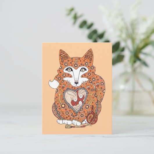 Carte postale Floral Fox (Debout devant)