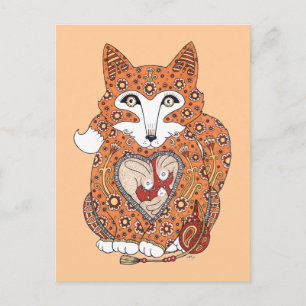 Carte postale Floral Fox
