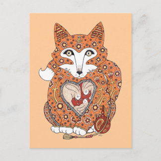 Carte postale Floral Fox