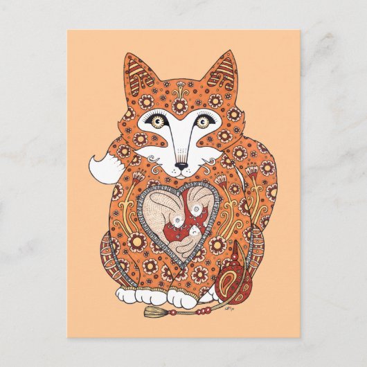 Carte postale Floral Fox (Devant)