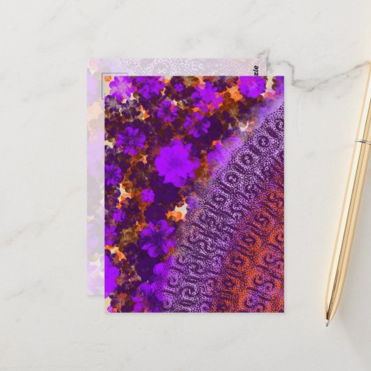 Carte Postale Floral Garden (Devant/Arrière en situation)