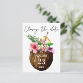 Carte Postale Floral hawaïen tropical et noix de coco Modifier l (Debout devant)