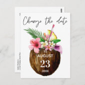 Carte Postale Floral hawaïen tropical et noix de coco Modifier l (Devant / Derrière)