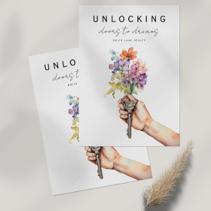 Carte Postale Floral House Keys Marketing immobilier