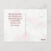 Carte Postale Floral Irlandais Blessing Rouge Rose Vert Clover (Dos)