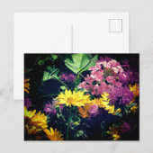 Carte Postale Floral jaune et rose | (Devant / Derrière)