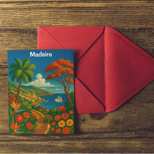 Carte Postale Floral Madeira Art Vintage voyage