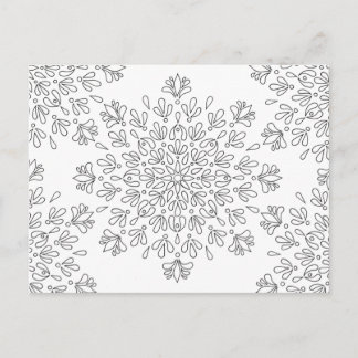 Carte Postale Floral Mandala Motif Couleur adulte