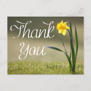 Carte Postale Floral Merci Jaune Daffodique