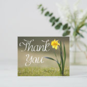 Carte Postale Floral Merci Jaune Daffodique (Debout devant)
