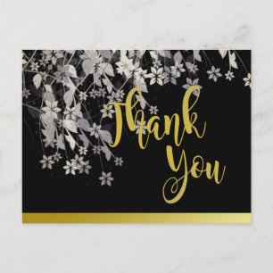 Carte Postale Floral Merci or Mariage Vintage Classic