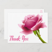 Carte Postale Floral Merci rose Fleur (Devant / Derrière)