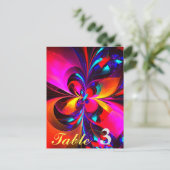 Carte Postale Floral moderne Art Abstrait Rouge Bleu Motif #07 (Debout devant)