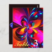 Carte Postale Floral moderne Art Abstrait Rouge Bleu Motif #07 (Devant / Derrière)