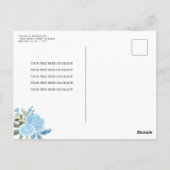 Carte Postale Floral moderne Dusty Bleu Argent Tiara Quinceañera (Dos)