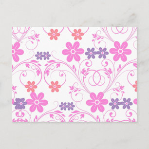 Carte Postale Floral moderne violet rose