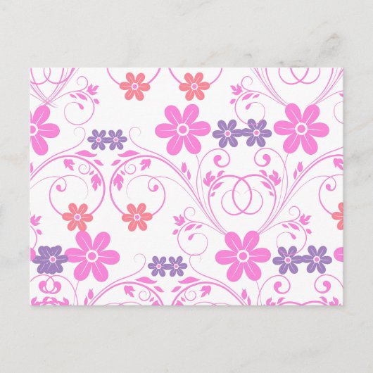 Carte Postale Floral moderne violet rose (Devant)