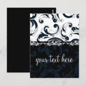 Carte Postale Floral noir et blanc (Devant / Derrière)