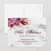 Carte Postale Floral Nouvelle adresse Moving Faire-part (Devant / Derrière)