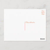 Carte Postale Floral Orange Merci Lily Fleurs rose (Dos)