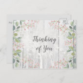 Carte Postale Floral Penser à vous (Devant / Derrière)
