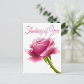 Carte Postale Floral Penser de vous Rose Fleur (Debout devant)