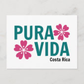 Carte Postale Floral Pura Vida Pink et Green Design (Devant)