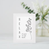 Carte Postale Floral Relax Motivation dire (Debout devant)
