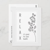 Carte Postale Floral Relax Motivation dire (Devant / Derrière)
