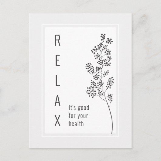 Carte Postale Floral Relax Motivation dire (Devant)