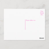 Carte Postale Floral rose Gerbera Daisy Fleur Bonjour Amour (Dos)